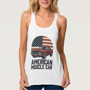 American Muscle Car Vintage Flag Shirt Design_1