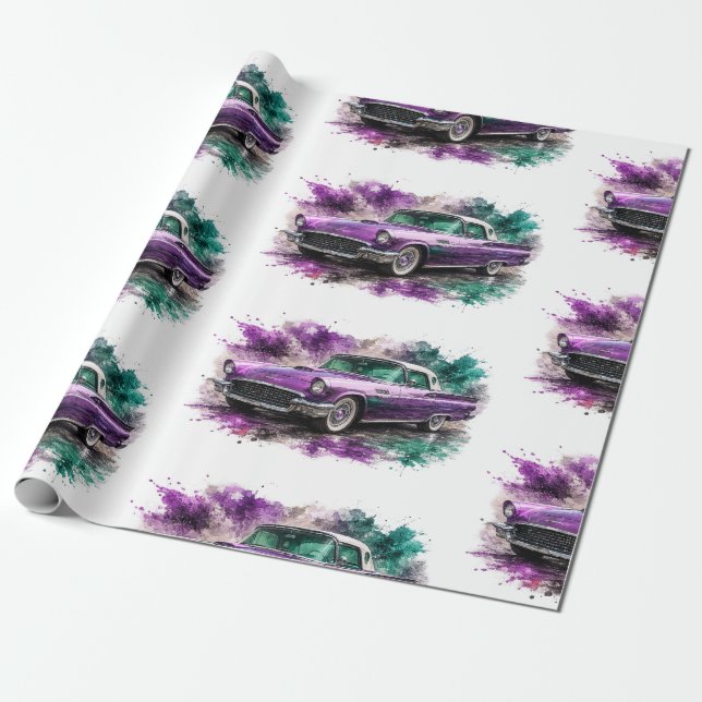 American Muscle Car Wrapping Paper (Unrolled)