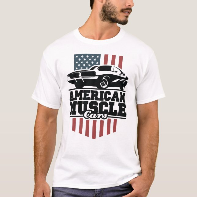 American Muscle Cars for Car Buffs T-Shirt (Front)
