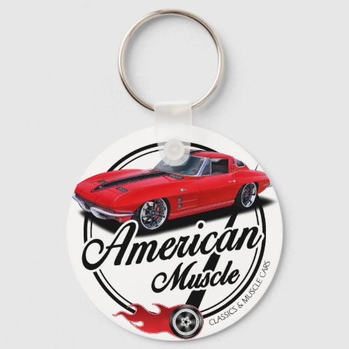 american muscle red Stingray Keychain