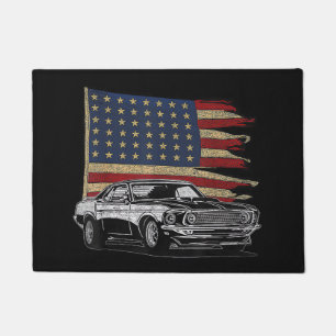 American Muscle Sports Car Muscle Car Flag Doormat