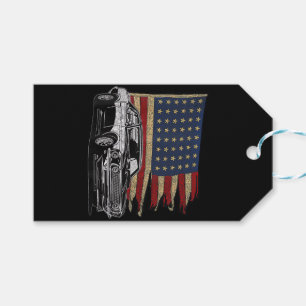 American Muscle Sports Car Muscle Car Flag Gift Tags