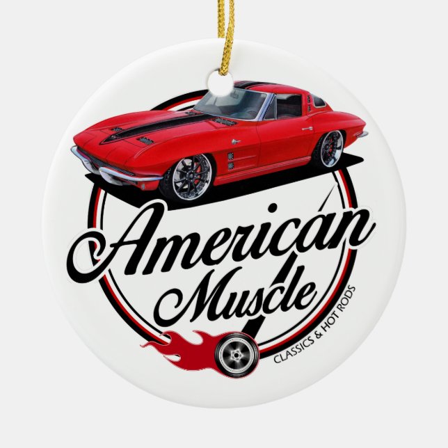 American Muscle Stingray Ceramic Ornament (Front)