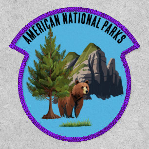 American National Park Brown Bear Pine Tree Patch