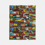 American National Parks Vintage Decal Bomb Fleece Blanket at Zazzle