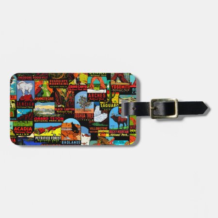 American National Parks Vintage Decal Bomb Luggage Tag
