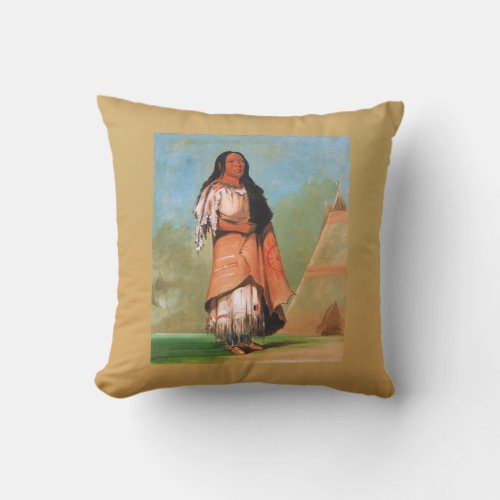 American Native Indian Art of George Catlin Throw Pillow