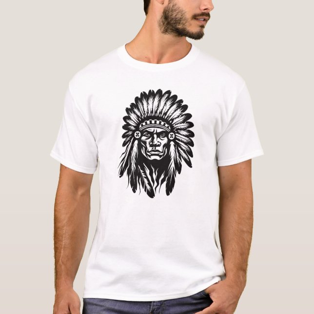 American Native Indian Brave Warrior Inspiration  T-Shirt (Front)