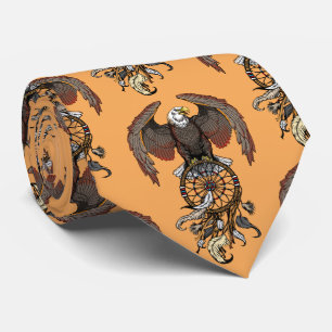 American native indians dreamcatcher neck tie