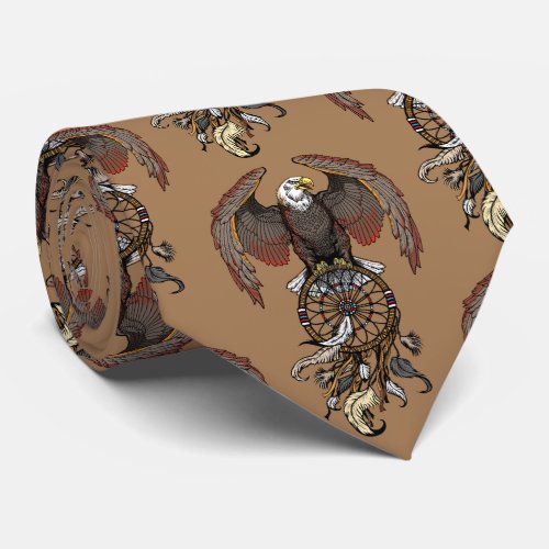 American native indians dreamcatcher neck tie