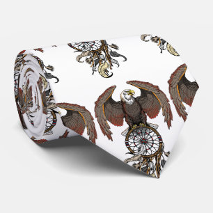 American native indians dreamcatcher neck tie