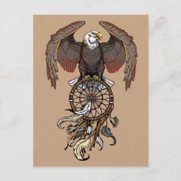American native indians dreamcatcher postcard