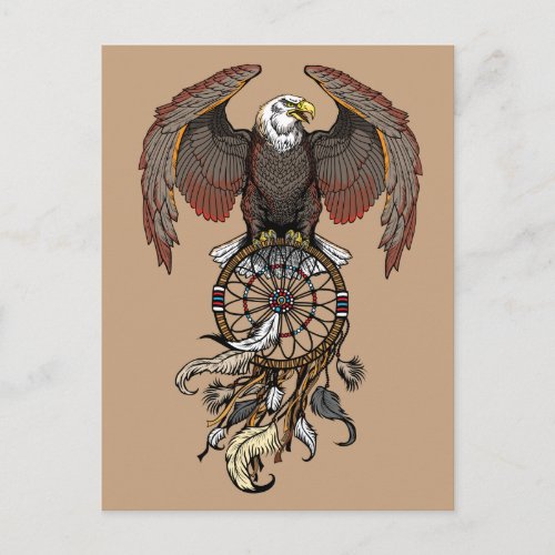 American native indians dreamcatcher postcard