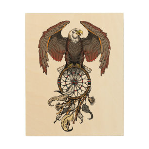 American native indians dreamcatcher wood wall art