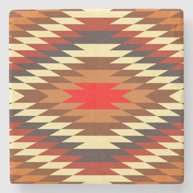 american native traditional ethnic costume motif stone coaster (Front)