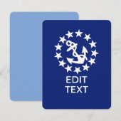 American Nautical Yacht Flag Anchor on Blue (Front/Back)