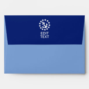 American Nautical Yacht Flag Anchor on Blue Envelope