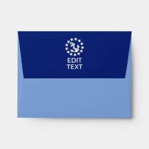 American Nautical Yacht Flag Anchor on Blue Envelope
