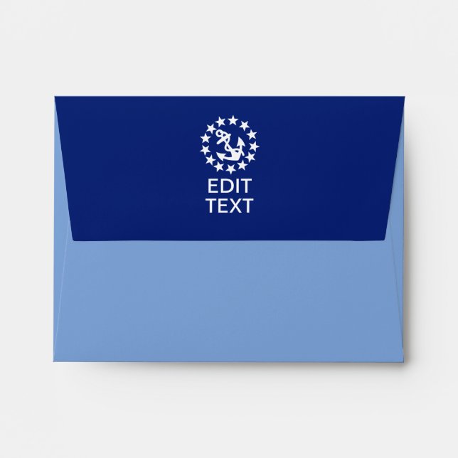 American Nautical Yacht Flag Anchor on Blue Envelope (Back (Top Flap))