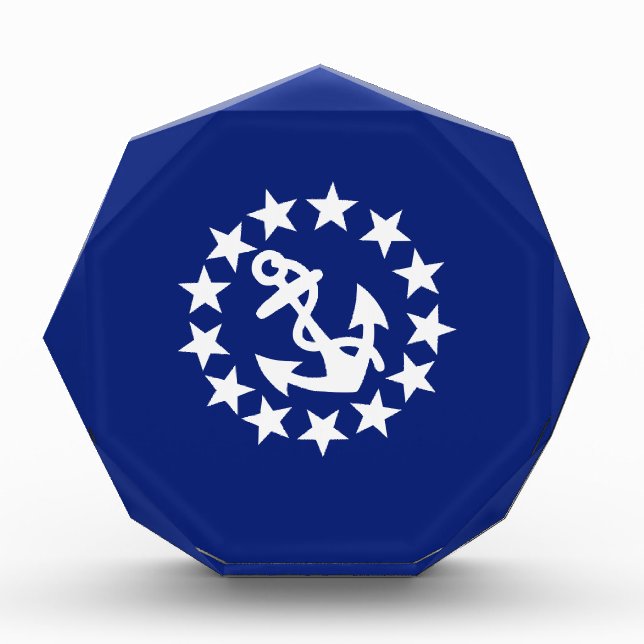 American Nautical Yacht Flag Anchor Stars Blue Award (Front)