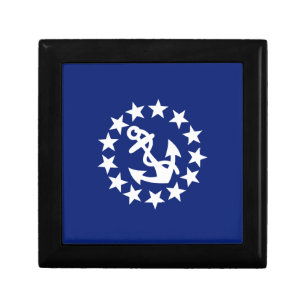 American Nautical Yacht Flag Anchor Stars Blue Gift Box