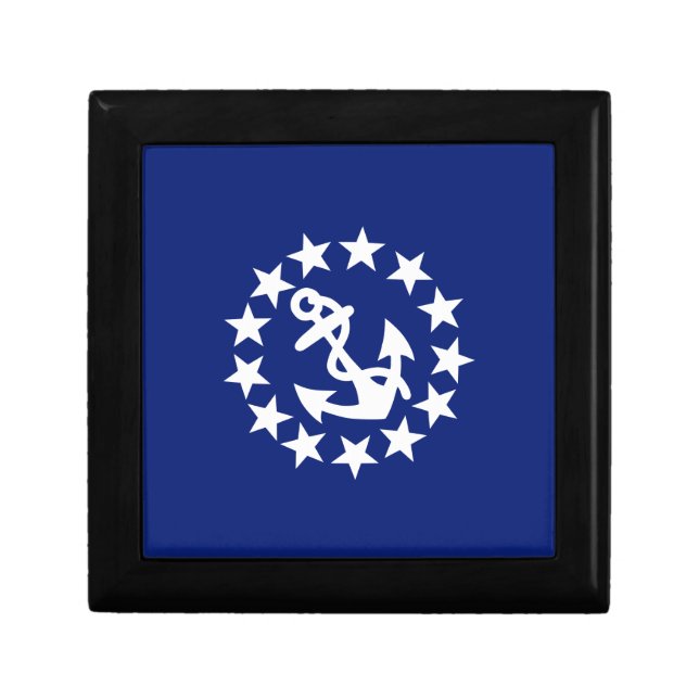 American Nautical Yacht Flag Anchor Stars Blue Gift Box (Front)