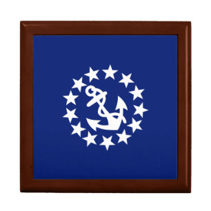 American Nautical Yacht Flag Anchor Stars Blue Gift Box