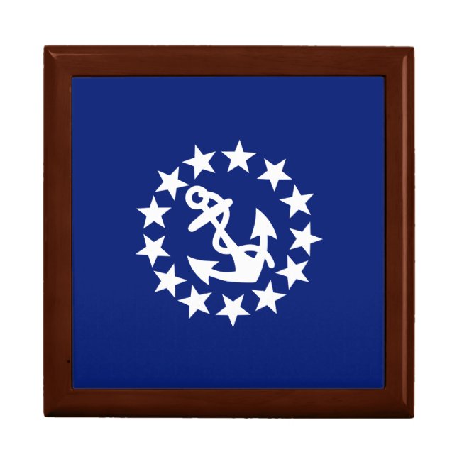 American Nautical Yacht Flag Anchor Stars Blue Gift Box (Front)