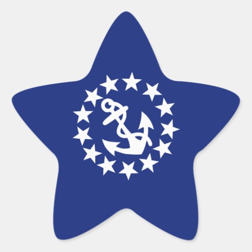 American Nautical Yacht Flag Anchor Stars Blue Star Sticker