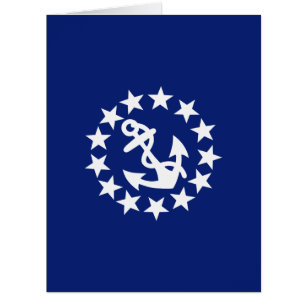 American Nautical Yacht Flag Navy Blue Decor Cards