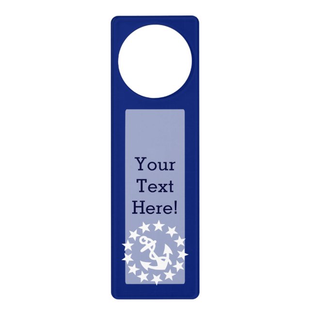 American Nautical Yacht Flag Navy Blue Decor Door Hanger (Front)