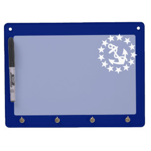 American Nautical Yacht Flag Navy Blue Decor Dry Erase Board With Keychain Holder