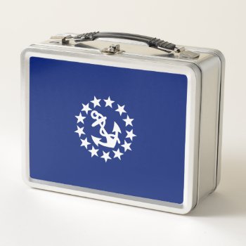 American Nautical Yacht Flag Navy Blue Decor Metal Lunch Box by CaptainShoppe at Zazzle