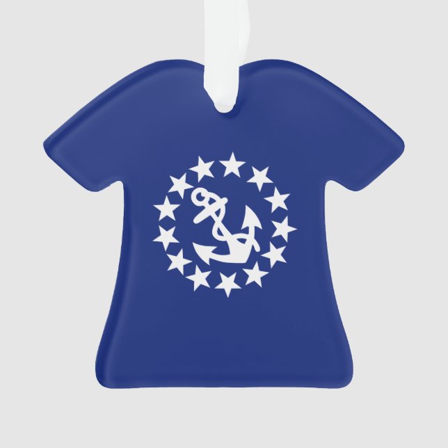 American Nautical Yacht Flag Navy Blue Decor Ornament (Front)