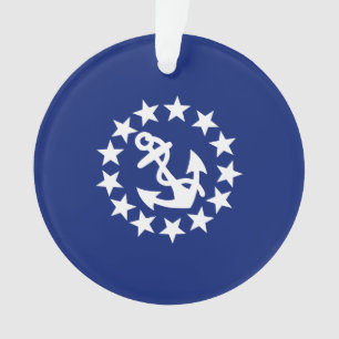 American Nautical Yacht Flag Navy Blue Decor Ornament