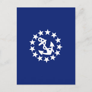 American Nautical Yacht Flag Navy Blue Decor Postcard