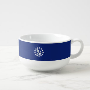 American Nautical Yacht Flag Navy Blue Decor Soup Mug