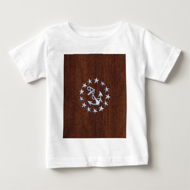 American Nautical Yacht Flag Wet Look Baby T-Shirt (Front)