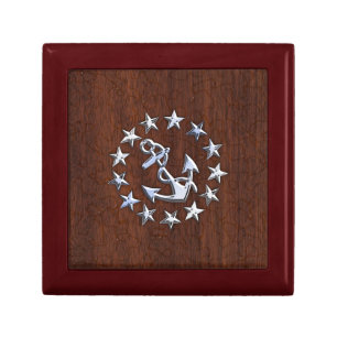 American Nautical Yacht Flag Wet Look Gift Box