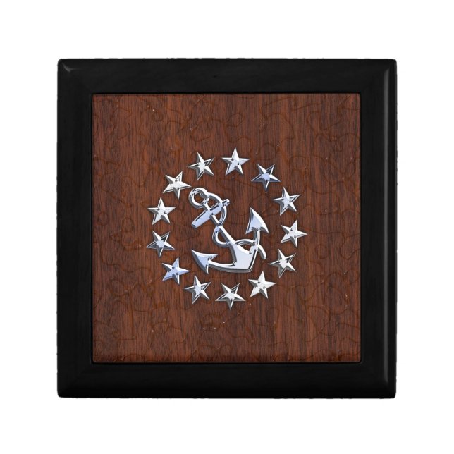American Nautical Yacht Flag Wet Look Jewelry Box (Front)
