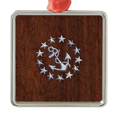 American Nautical Yacht Flag Wet Look Metal Ornament