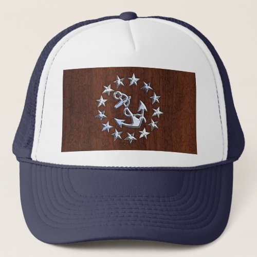 American Nautical Yacht Flag Wet Look Trucker Hat
