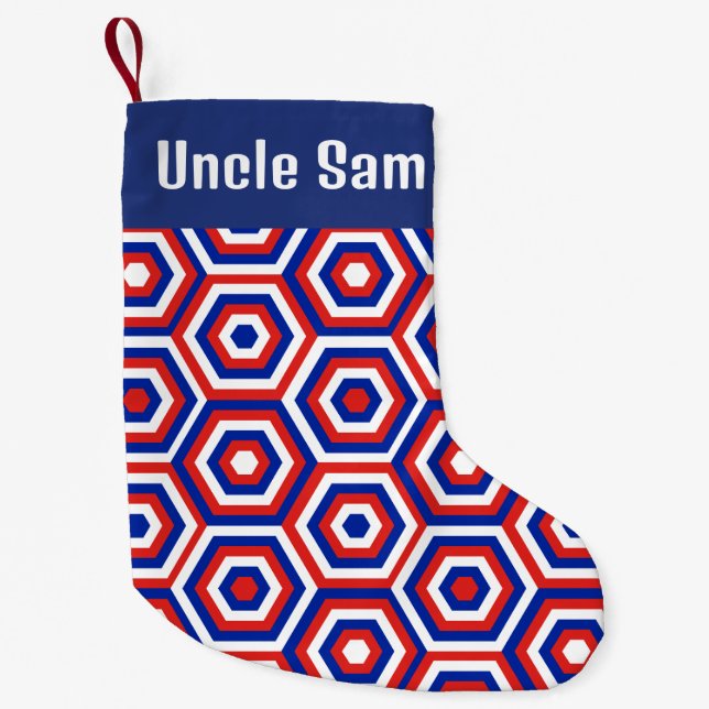 American Nested Hexagon Christmas in July Stocking (Front)