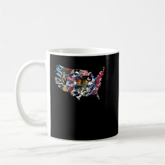 American NHL Teams Logos Map Classic T Shirt Coffee Mug