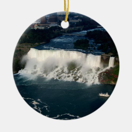 American Niagara Falls Aerial View from Skylon Ceramic Ornament