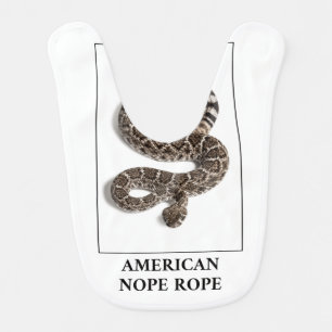 American Nope Rope - Rattlesnake Snake Danger Baby Bib