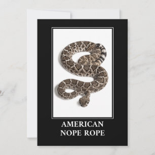 American Nope Rope - Rattlesnake Snake Danger Invitation