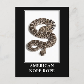 American Nope Rope - Rattlesnake Snake Danger Postcard