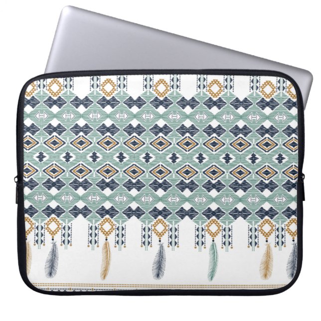 American north indian geometry seamless border. Na Laptop Sleeve (Front)
