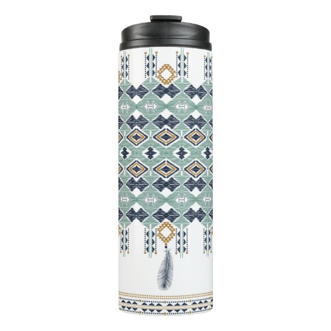 American north indian geometry seamless border. Na Thermal Tumbler (Front)